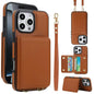 Crossbody Dual-buckle Wallet RFID Back Leather Phone Case, For iPhone 16e, For iPhone 16 Pro Max, For iPhone 16 Pro