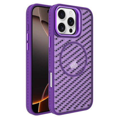 O-Shape Hollow Cooling Lens Holder MagSafe Phone Case, For iPhone 16e, For iPhone 16 Pro Max, For iPhone 16 Pro, For iPhone 16 Plus