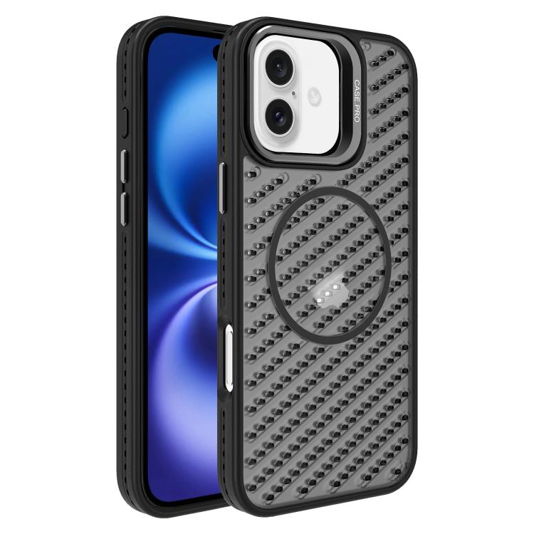 O-Shape Hollow Cooling Lens Holder MagSafe Phone Case, For iPhone 16e, For iPhone 16 Pro Max, For iPhone 16 Pro, For iPhone 16 Plus