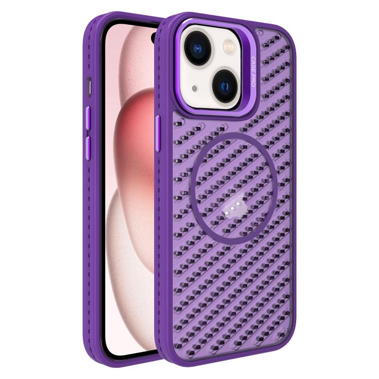 O-Shape Hollow Cooling Lens Holder MagSafe Phone Case, For iPhone 15, For iPhone 14 Plus, For iPhone 14, For iPhone 14 Pro