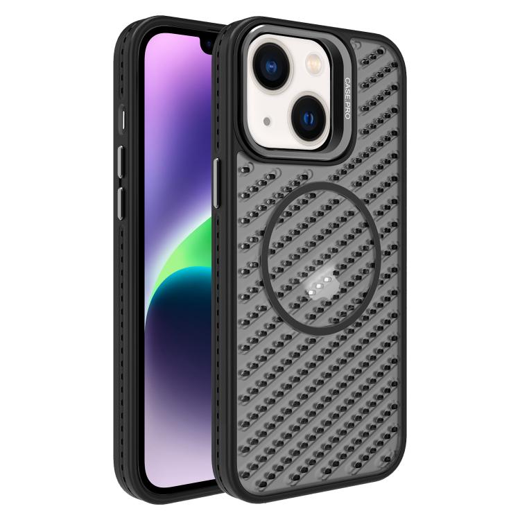 O-Shape Hollow Cooling Lens Holder MagSafe Phone Case, For iPhone 15, For iPhone 14 Plus, For iPhone 14, For iPhone 14 Pro