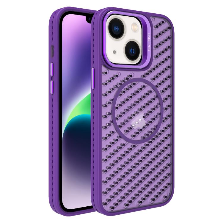 O-Shape Hollow Cooling Lens Holder MagSafe Phone Case, For iPhone 15, For iPhone 14 Plus, For iPhone 14, For iPhone 14 Pro