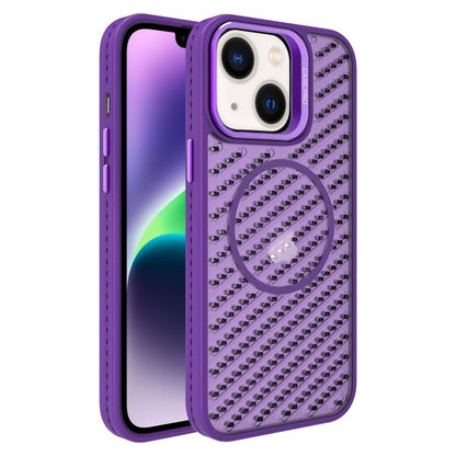 O-Shape Hollow Cooling Lens Holder MagSafe Phone Case, For iPhone 15, For iPhone 14 Plus, For iPhone 14, For iPhone 14 Pro