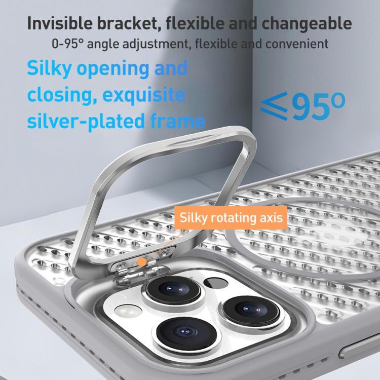 O-Shape Hollow Cooling Lens Holder MagSafe Phone Case, For iPhone 15, For iPhone 14 Plus, For iPhone 14, For iPhone 14 Pro