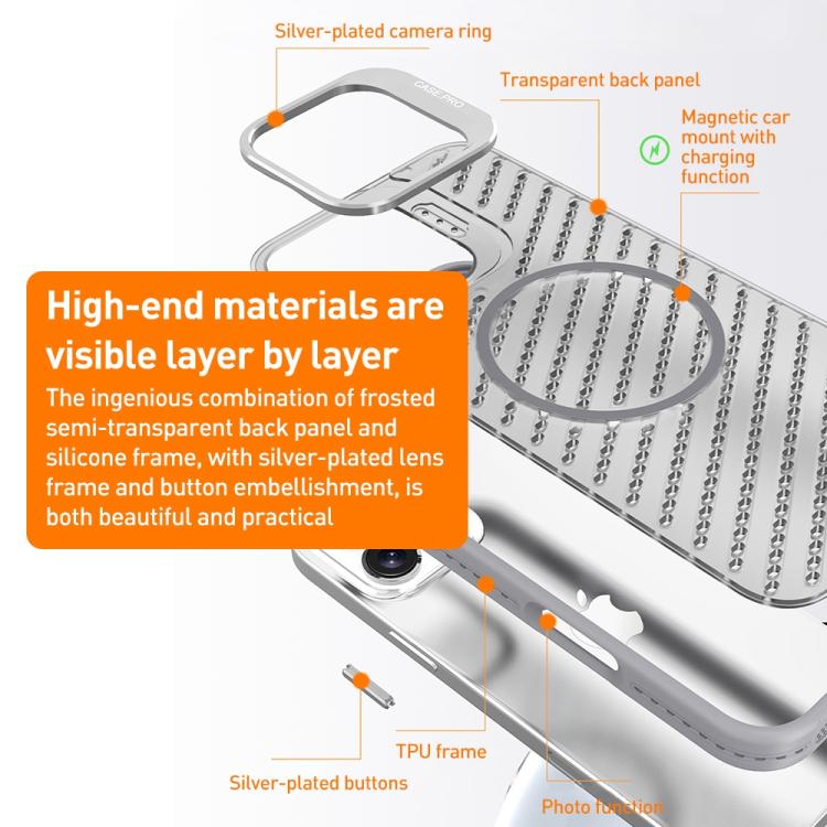 O-Shape Hollow Cooling Lens Holder MagSafe Phone Case, For iPhone 15, For iPhone 14 Plus, For iPhone 14, For iPhone 14 Pro