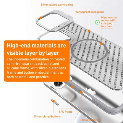 O-Shape Hollow Cooling Lens Holder MagSafe Phone Case, For iPhone 15, For iPhone 14 Plus, For iPhone 14, For iPhone 14 Pro