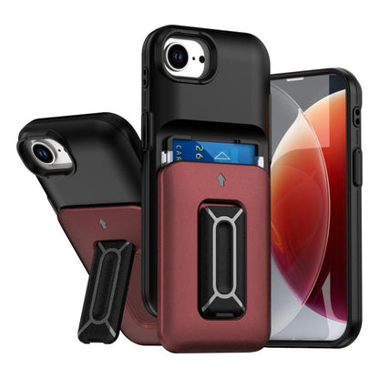 Sliding Card Holder Integrated Phone Case with Kickstand, For iPhone 17e / 16e, For iPhone 16 Pro Max