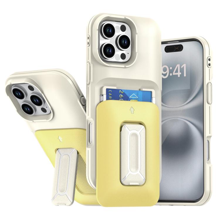Sliding Card Holder Integrated Phone Case with Kickstand, For iPhone 17 Pro, For iPhone 16 Pro Max