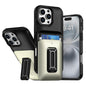 Sliding Card Holder Integrated Phone Case with Kickstand, For iPhone 17 Pro, For iPhone 16 Pro Max