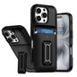 Sliding Card Holder Integrated Phone Case with Kickstand, For iPhone 16 Pro, For iPhone 16 Plus