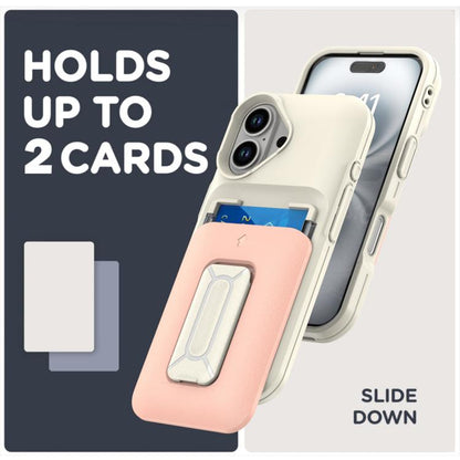 Sliding Card Holder Integrated Phone Case with Kickstand, For iPhone 16, For iPhone 15 Pro Max