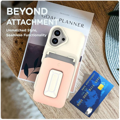 Sliding Card Holder Integrated Phone Case with Kickstand, For iPhone 16, For iPhone 15 Pro Max
