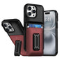 Sliding Card Holder Integrated Phone Case with Kickstand, For iPhone 16, For iPhone 15 Pro Max