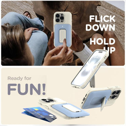 Sliding Card Holder Integrated Phone Case with Kickstand, For iPhone 15 Pro, For iPhone 15 Plus / 14 Plus