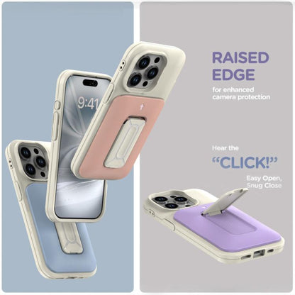 Sliding Card Holder Integrated Phone Case with Kickstand, For iPhone 15 Pro, For iPhone 15 Plus / 14 Plus