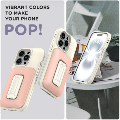 Sliding Card Holder Integrated Phone Case with Kickstand, For iPhone 15 Pro, For iPhone 15 Plus / 14 Plus