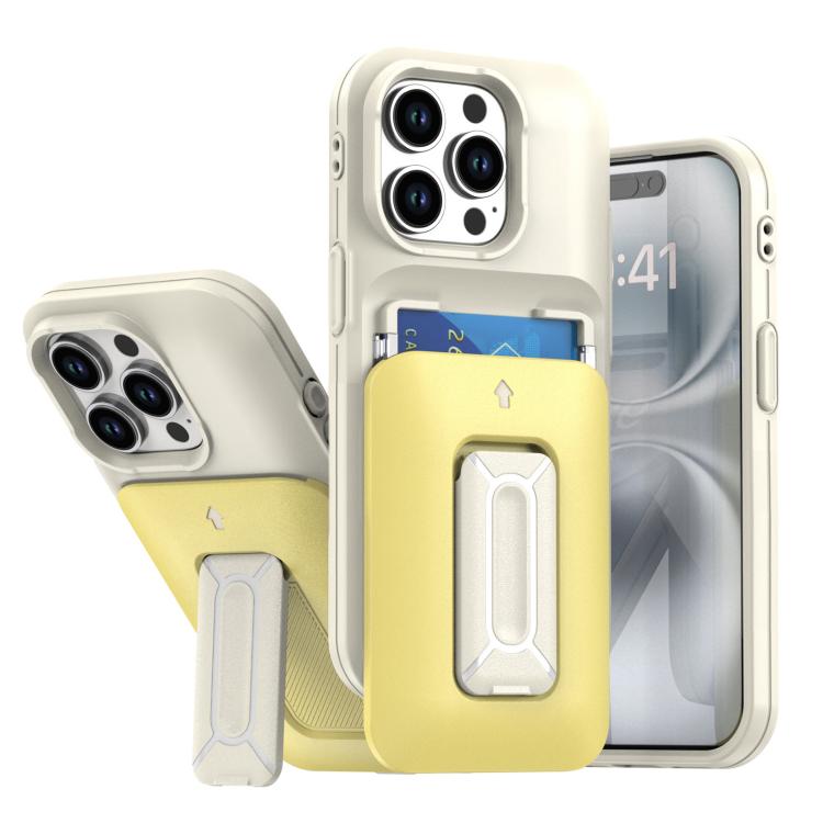 Sliding Card Holder Integrated Phone Case with Kickstand, For iPhone 15 Pro, For iPhone 15 Plus / 14 Plus