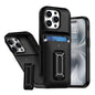 Sliding Card Holder Integrated Phone Case with Kickstand, For iPhone 15 Pro, For iPhone 15 Plus / 14 Plus
