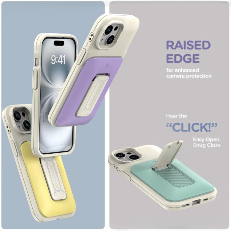 Sliding Card Holder Integrated Phone Case with Kickstand, For iPhone 15, For iPhone 14 / 13