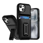 Sliding Card Holder Integrated Phone Case with Kickstand, For iPhone 15, For iPhone 14 / 13