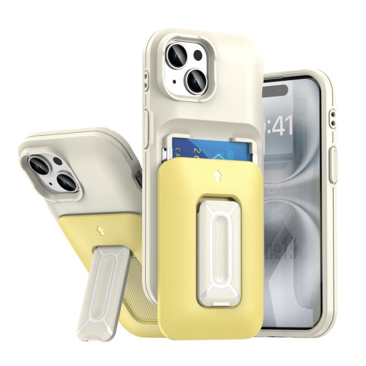 Sliding Card Holder Integrated Phone Case with Kickstand, For iPhone 15, For iPhone 14 / 13