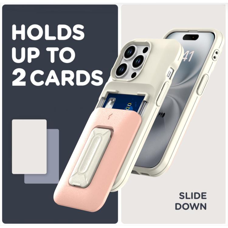 Sliding Card Holder Integrated Phone Case with Kickstand, For iPhone 14 Pro, For iPhone 14 Pro Max