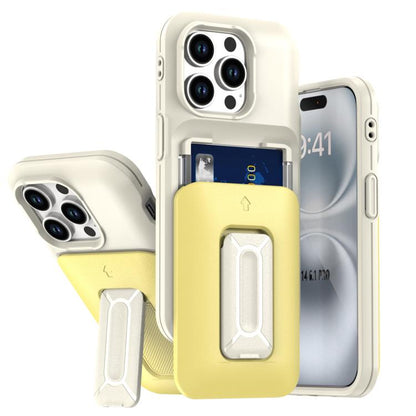 Sliding Card Holder Integrated Phone Case with Kickstand, For iPhone 14 Pro, For iPhone 14 Pro Max
