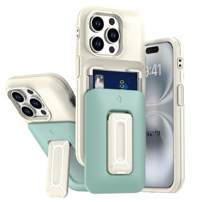 Sliding Card Holder Integrated Phone Case with Kickstand, For iPhone 14 Pro, For iPhone 14 Pro Max