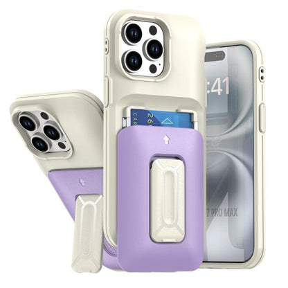 Sliding Card Holder Integrated Phone Case with Kickstand, For iPhone 14 Pro, For iPhone 14 Pro Max