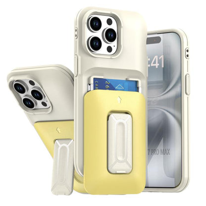 Sliding Card Holder Integrated Phone Case with Kickstand, For iPhone 14 Pro, For iPhone 14 Pro Max