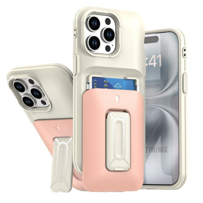 Sliding Card Holder Integrated Phone Case with Kickstand, For iPhone 14 Pro, For iPhone 14 Pro Max