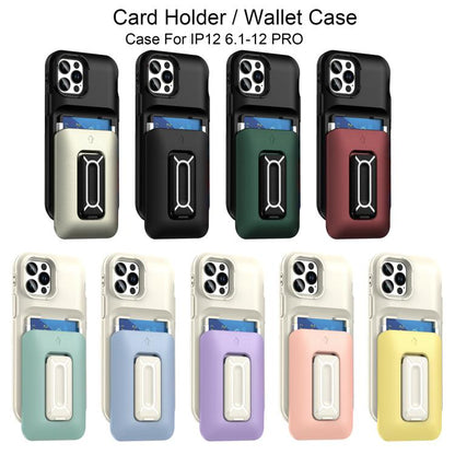 Sliding Card Holder Integrated Phone Case with Kickstand