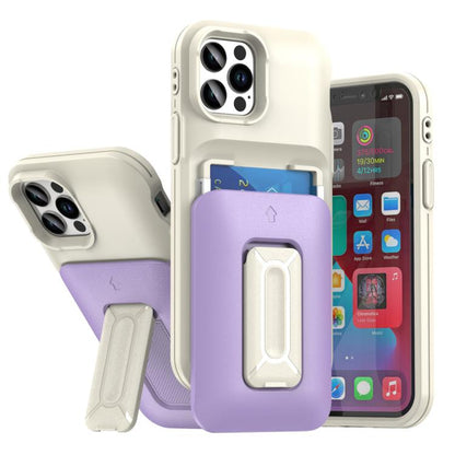Sliding Card Holder Integrated Phone Case with Kickstand