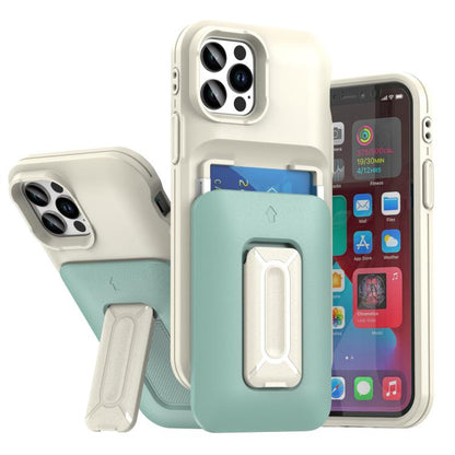 Sliding Card Holder Integrated Phone Case with Kickstand