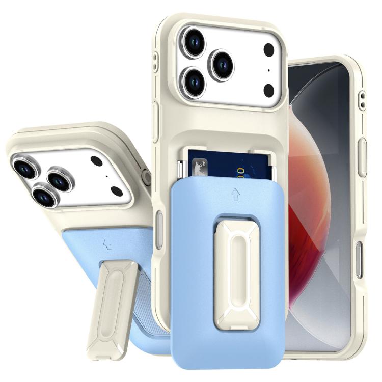 Sliding Card Holder Integrated Phone Case with Kickstand, For iPhone 17 Pro, For iPhone 16 Pro Max