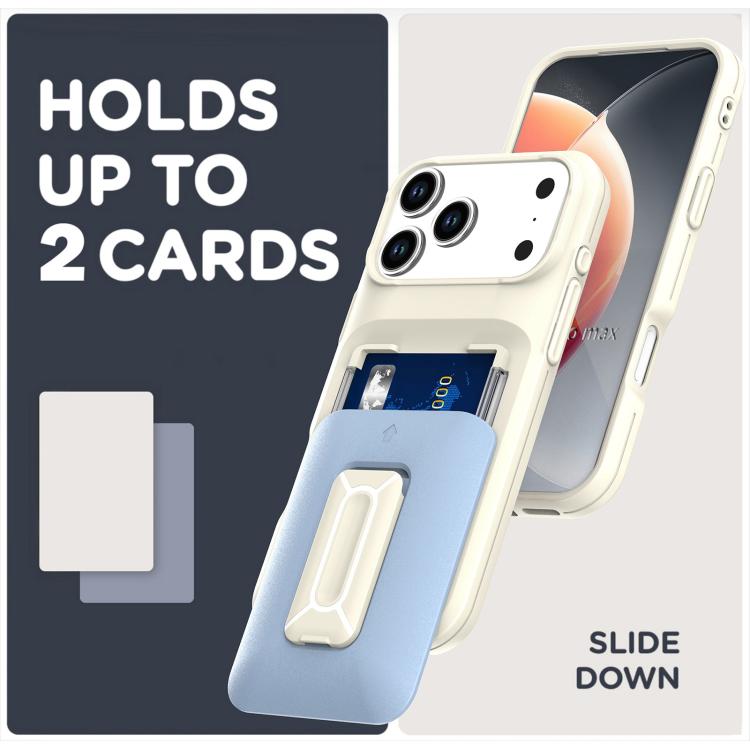 Sliding Card Holder Integrated Phone Case with Kickstand, For iPhone 17 Pro, For iPhone 16 Pro Max