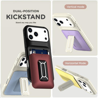 Sliding Card Holder Integrated Phone Case with Kickstand, For iPhone 17 Pro, For iPhone 16 Pro Max