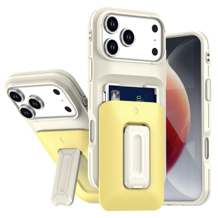 Sliding Card Holder Integrated Phone Case with Kickstand, For iPhone 17 Pro, For iPhone 16 Pro Max