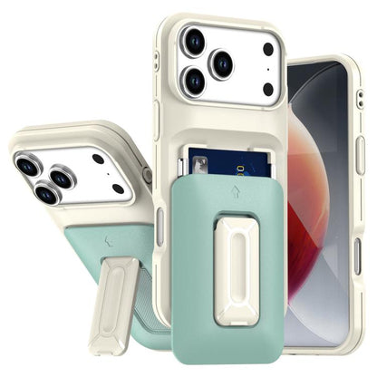 Sliding Card Holder Integrated Phone Case with Kickstand, For iPhone 17 Pro, For iPhone 16 Pro Max