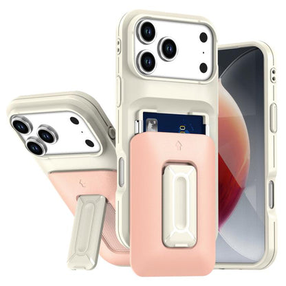 Sliding Card Holder Integrated Phone Case with Kickstand, For iPhone 17 Pro, For iPhone 16 Pro Max