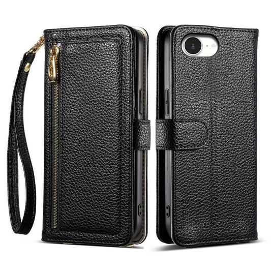 ESEBLE E11 Colorful Litchi Pattern Zipper Wallet Leather Phone Case, For iPhone 16e, For iPhone 16 Pro Max, For iPhone 16 Pro, For iPhone 16 Plus