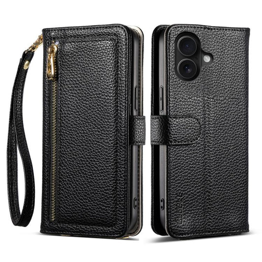 ESEBLE E11 Colorful Litchi Pattern Zipper Wallet Leather Phone Case, For iPhone 16, For iPhone 15 Pro Max, For iPhone 15 Pro, For iPhone 15 Plus / 14 Plus