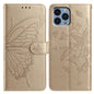 Butterfly Flutter Pattern Embossed Leather Phone Case