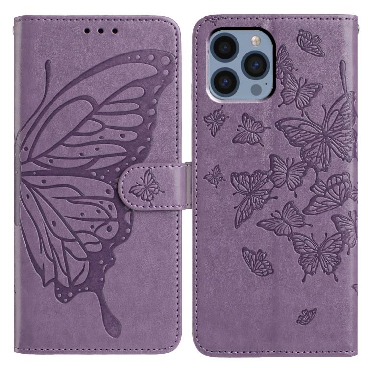 Butterfly Flutter Pattern Embossed Leather Phone Case