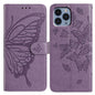 Butterfly Flutter Pattern Embossed Leather Phone Case