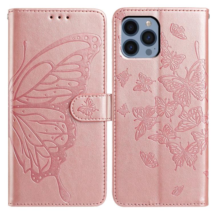 Butterfly Flutter Pattern Embossed Leather Phone Case