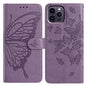 Butterfly Flutter Pattern Embossed Leather Phone Case