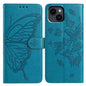 Butterfly Flutter Pattern Embossed Leather Phone Case