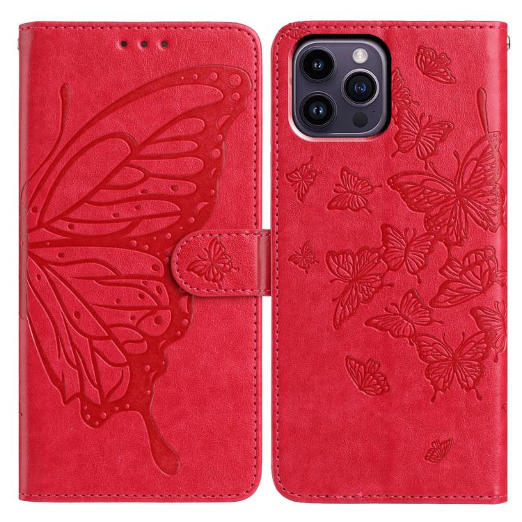 Butterfly Flutter Pattern Embossed Leather Phone Case