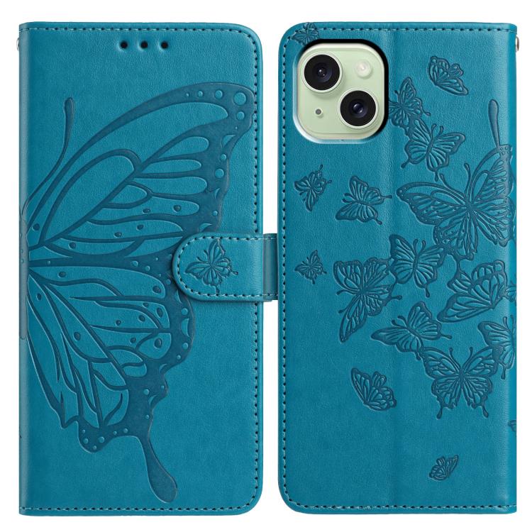 Butterfly Flutter Pattern Embossed Leather Phone Case